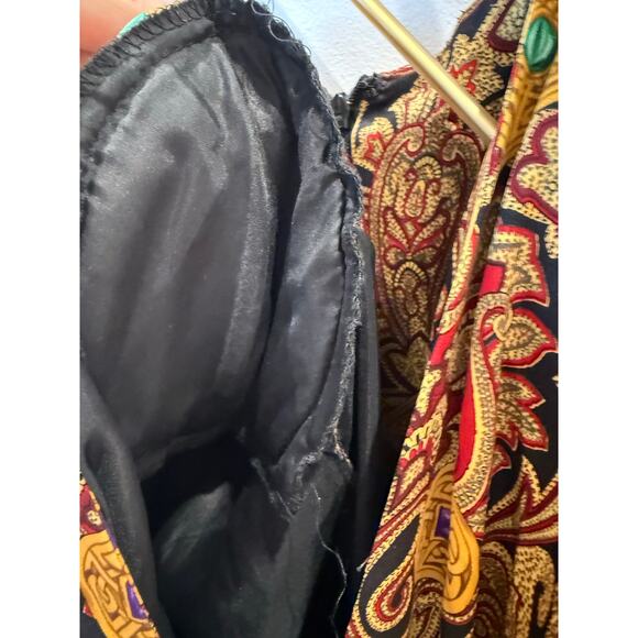 Vintage Richard Warren baroque silk dress 12 faux wrap dress - Picture 9 of 9